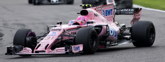 Esteban Ocon termina en P9 y suma solo dos puntos para las Panteras Rosas.