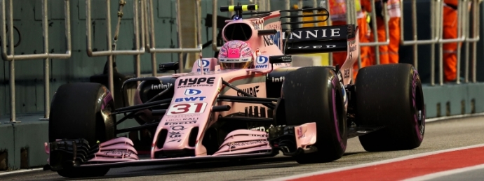 Esteban Ocon saldra de la P14 en Marina Bay.