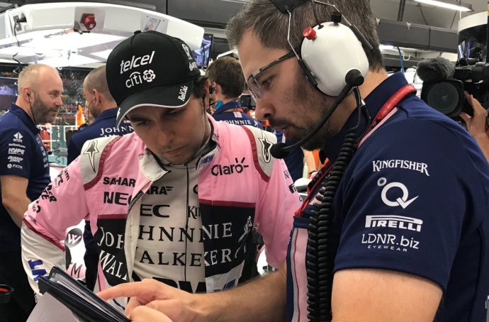 Sergio Perez enfrento problemas con neumáticos y quedo fuera del Top Ten en Marina Bay.