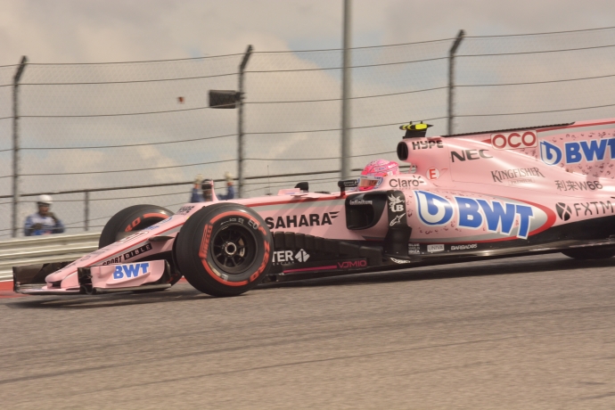 Esteban Ocon en la practica libre 2 del GP de Estados Unidos. @abullef1