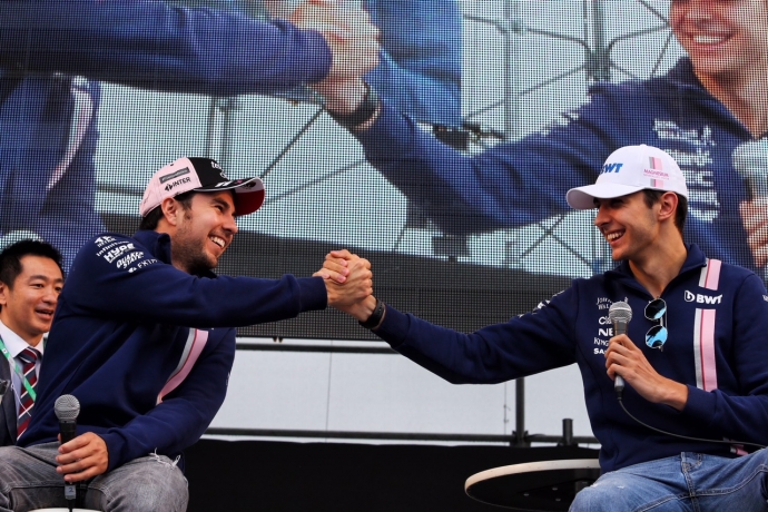 Ocon y Perez muy positivos y motivados por salir mas adelante en el GP de Japón. @omarketingf1