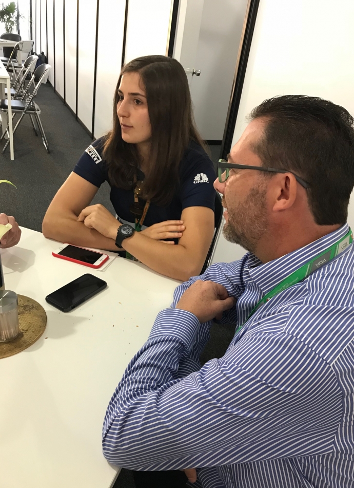 Omar Alvarez y Tatiana Calderón Hospitality Suite Sauber F1. @omarketingf1