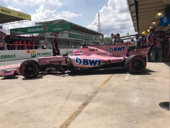 Esteban Ocon el mejor de la clase subordinada en ensayos del GP de Brasil. @omarketingf1