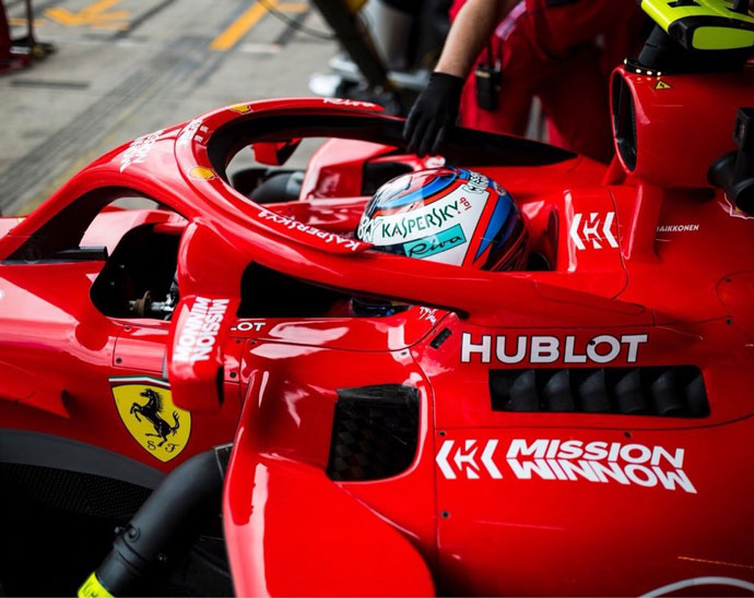 domingo en brasil ferrari kimi al podio seb con problemas